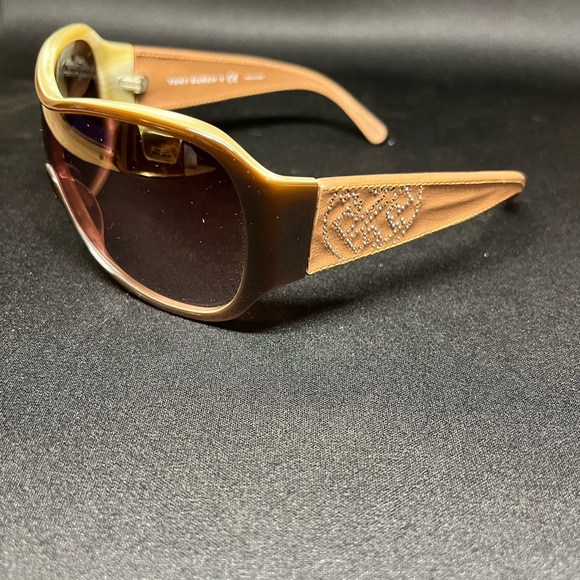 Tory Burch TY700 2Q (Tory Burch brown leather wraparound sunglasses TY7002Q) - Picture 4 of 12